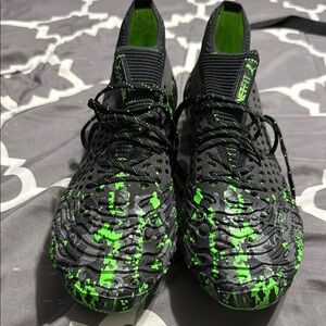 Puma Black and Green Soccer Cleats